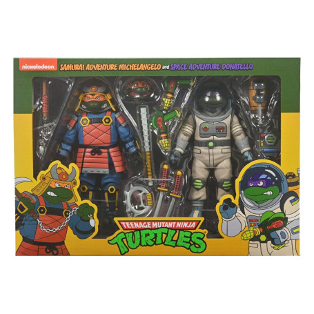 NECA - Aventura Espacial Donatello & Aventura Samurai Michelangelo - TMNT Cartoon