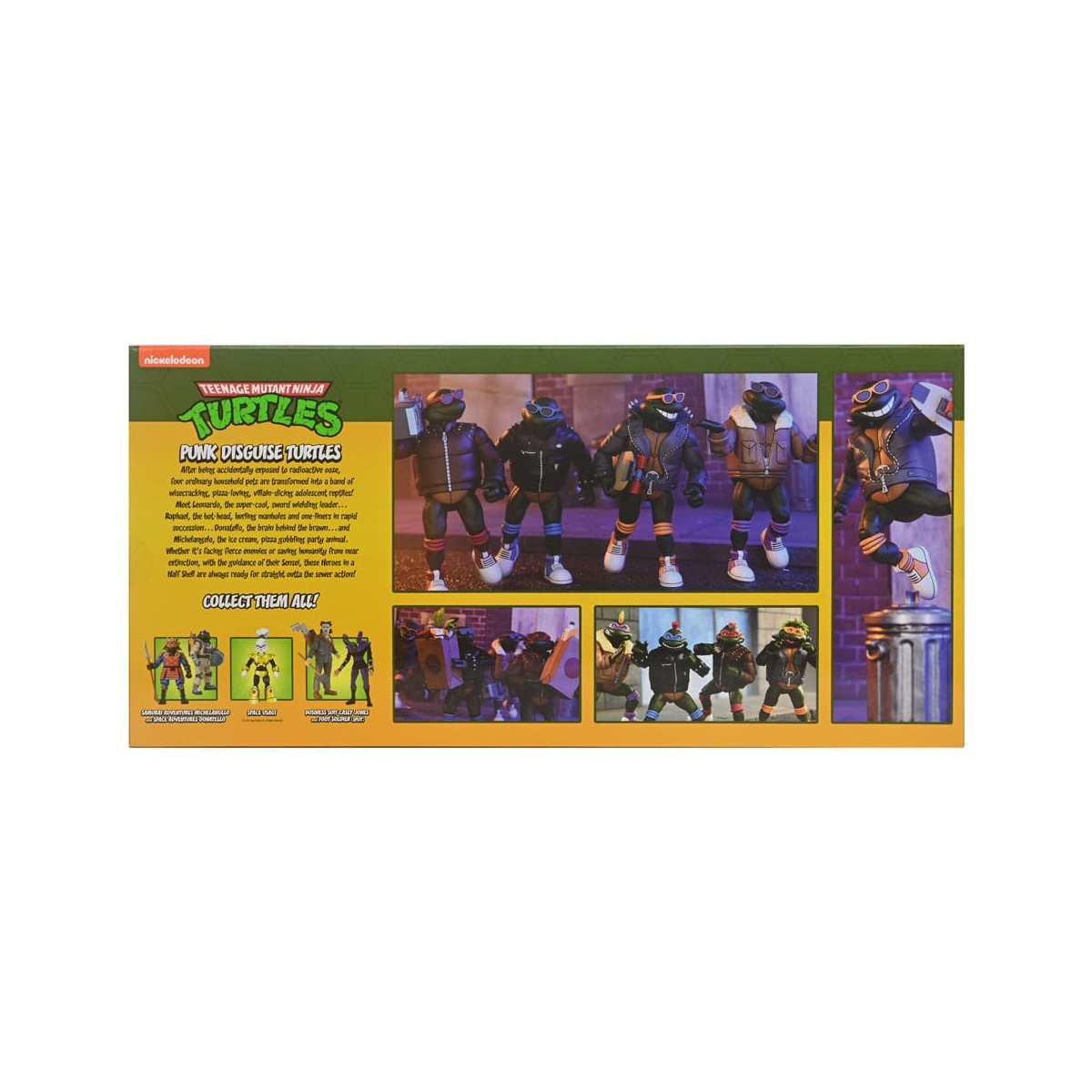 NECA - Pack de 4 Tortugas Punk - Dibujos animados TMNT