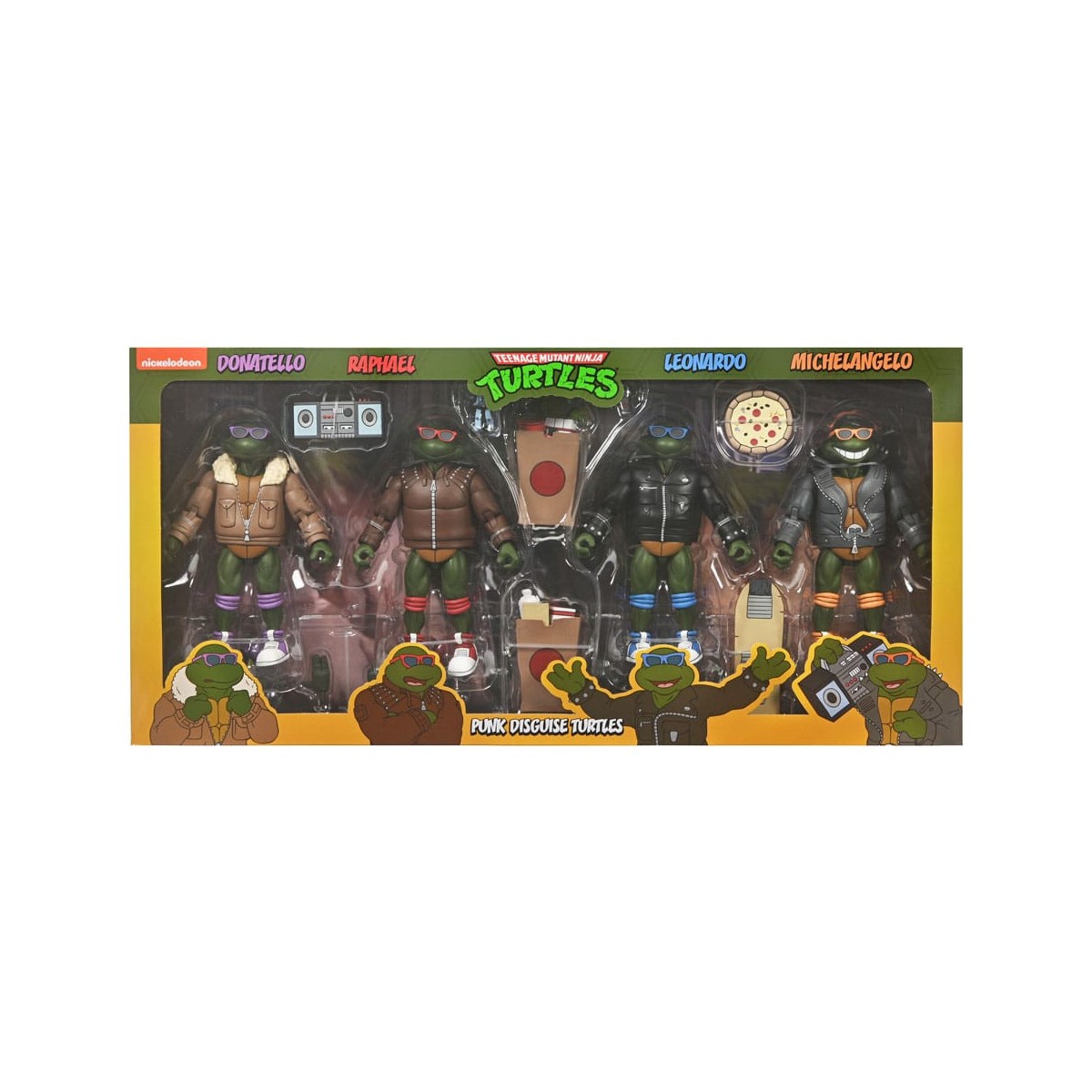 NECA - Pack de 4 Tortugas Punk - Dibujos animados TMNT