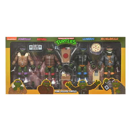 NECA - Pack de 4 Tortugas Punk - Dibujos animados TMNT
