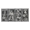 NECA - Pack 4 figuras Tortugas Blanco y Negro - Universal Monsters x TMNT