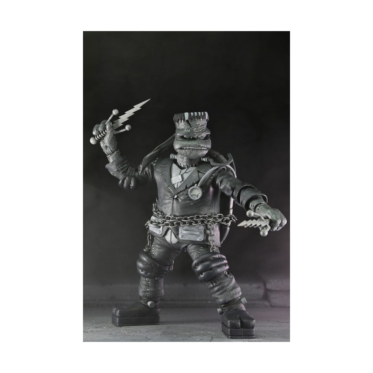 NECA - Pack 4 figuras Tortugas Blanco y Negro - Universal Monsters x TMNT