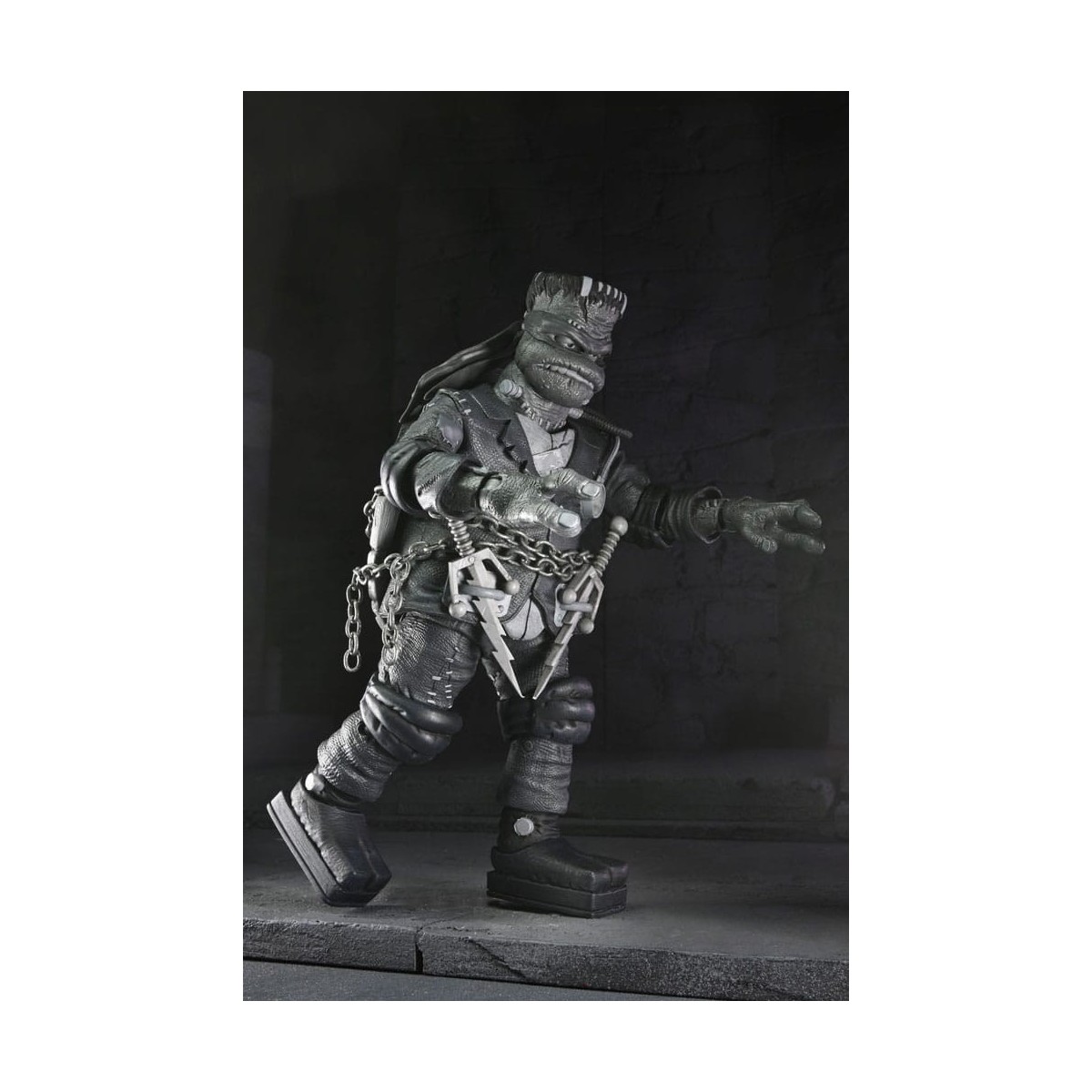 NECA - Pack 4 figuras Tortugas Blanco y Negro - Universal Monsters x TMNT