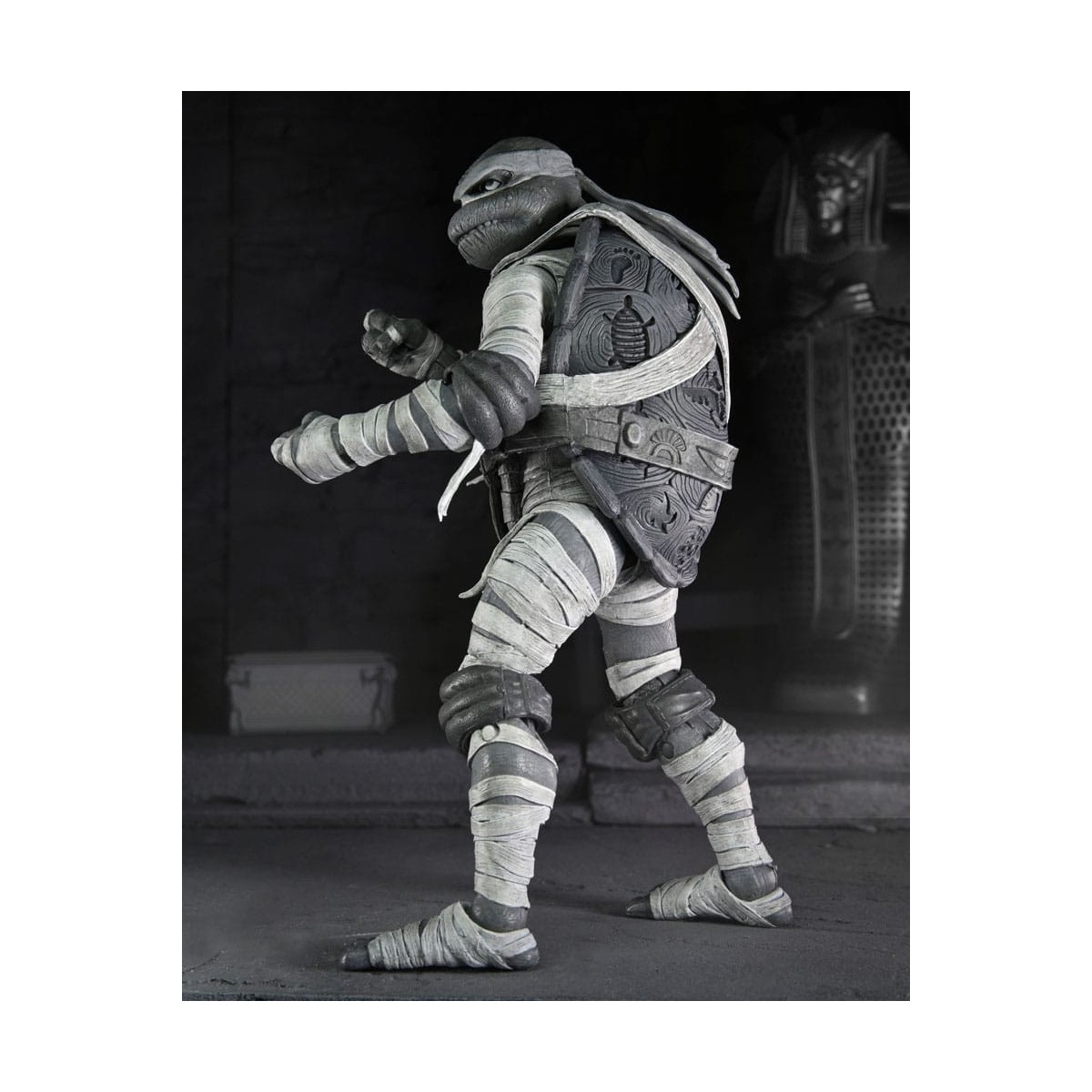 NECA - Pack 4 figuras Tortugas Blanco y Negro - Universal Monsters x TMNT