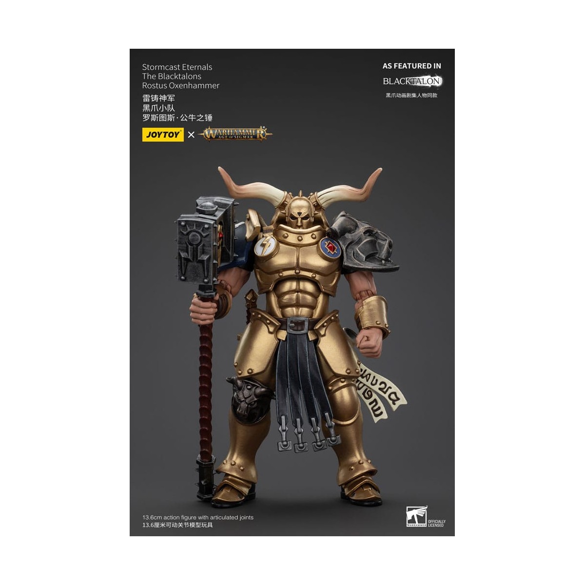 JoyToy - Stormcast Eternals Los Blacktalons - Martillo de bueyes Rostus 1/18 - Warhammer Age of Sigmar