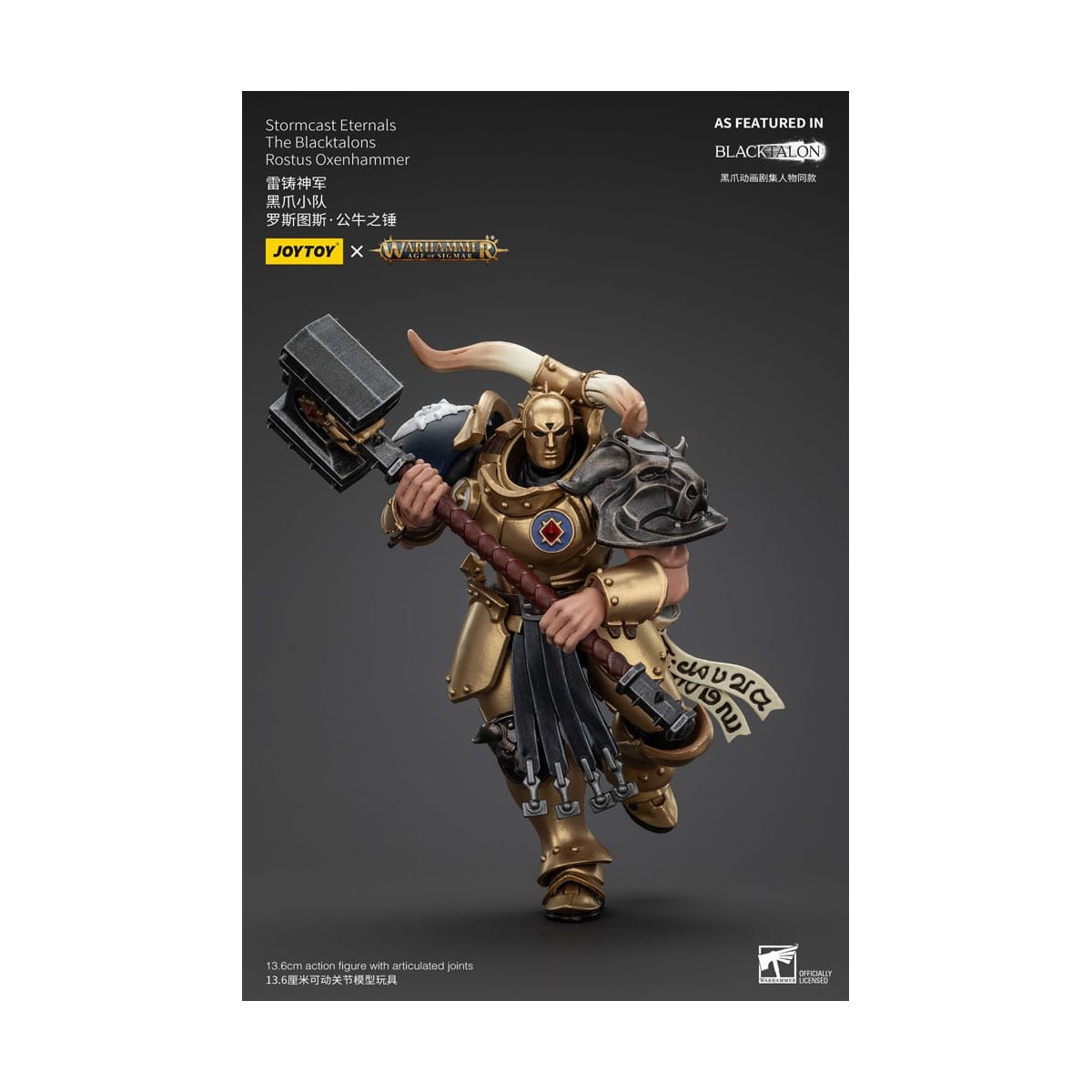 JoyToy - Stormcast Eternals Los Blacktalons - Martillo de bueyes Rostus 1/18 - Warhammer Age of Sigmar