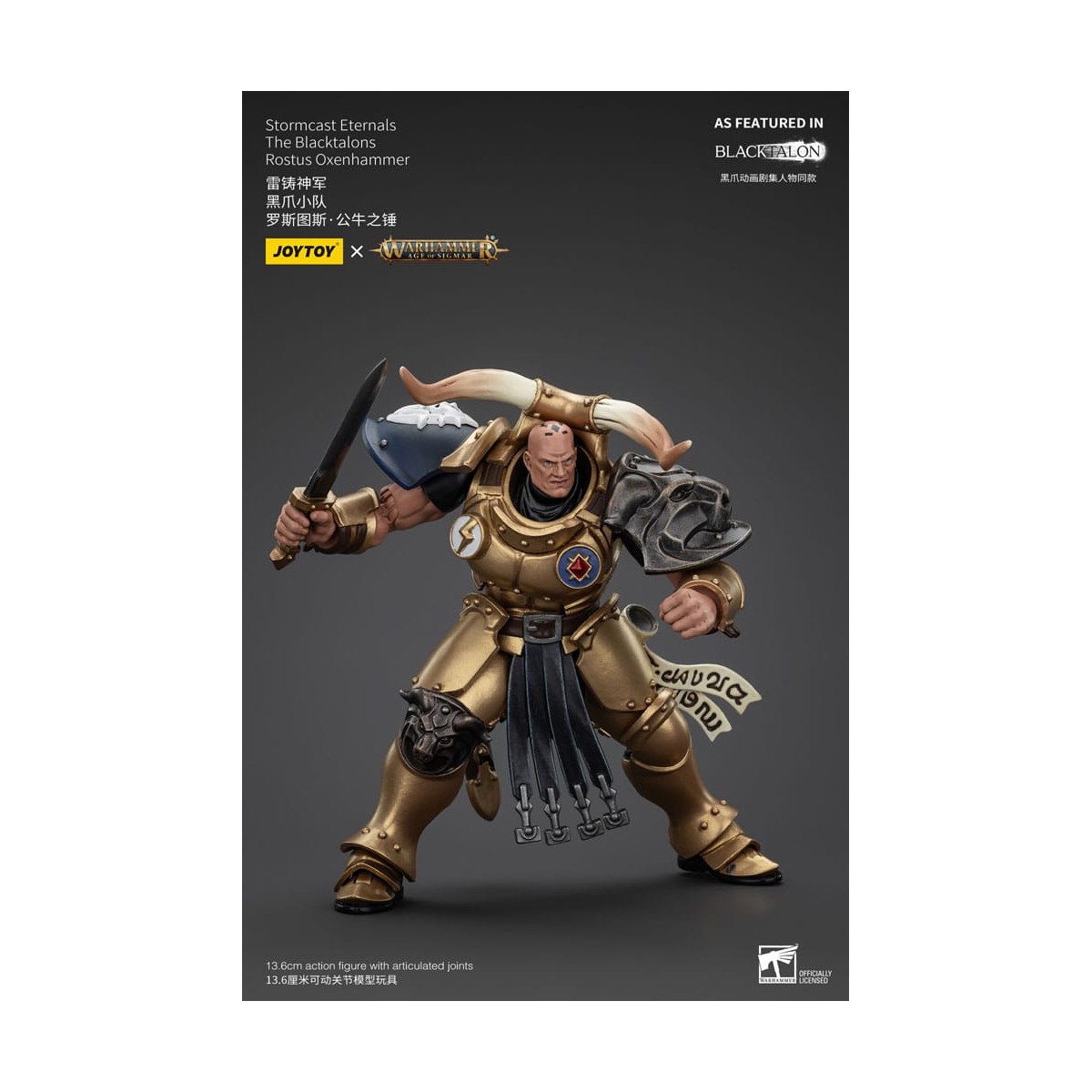 JoyToy - Stormcast Eternals Los Blacktalons - Martillo de bueyes Rostus 1/18 - Warhammer Age of Sigmar