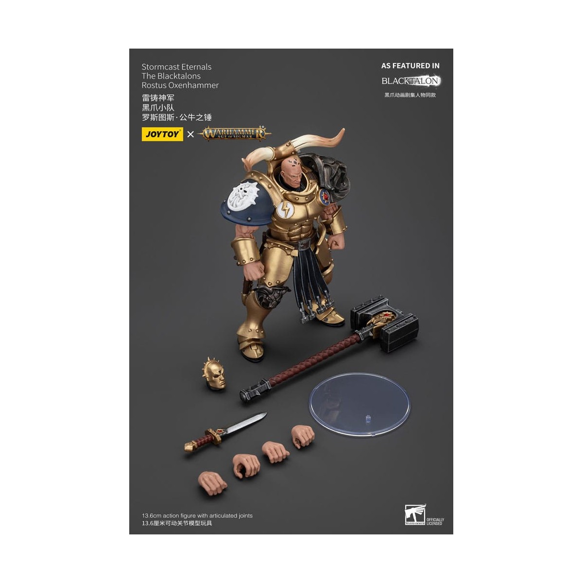 JoyToy - Stormcast Eternals Los Blacktalons - Martillo de bueyes Rostus 1/18 - Warhammer Age of Sigmar