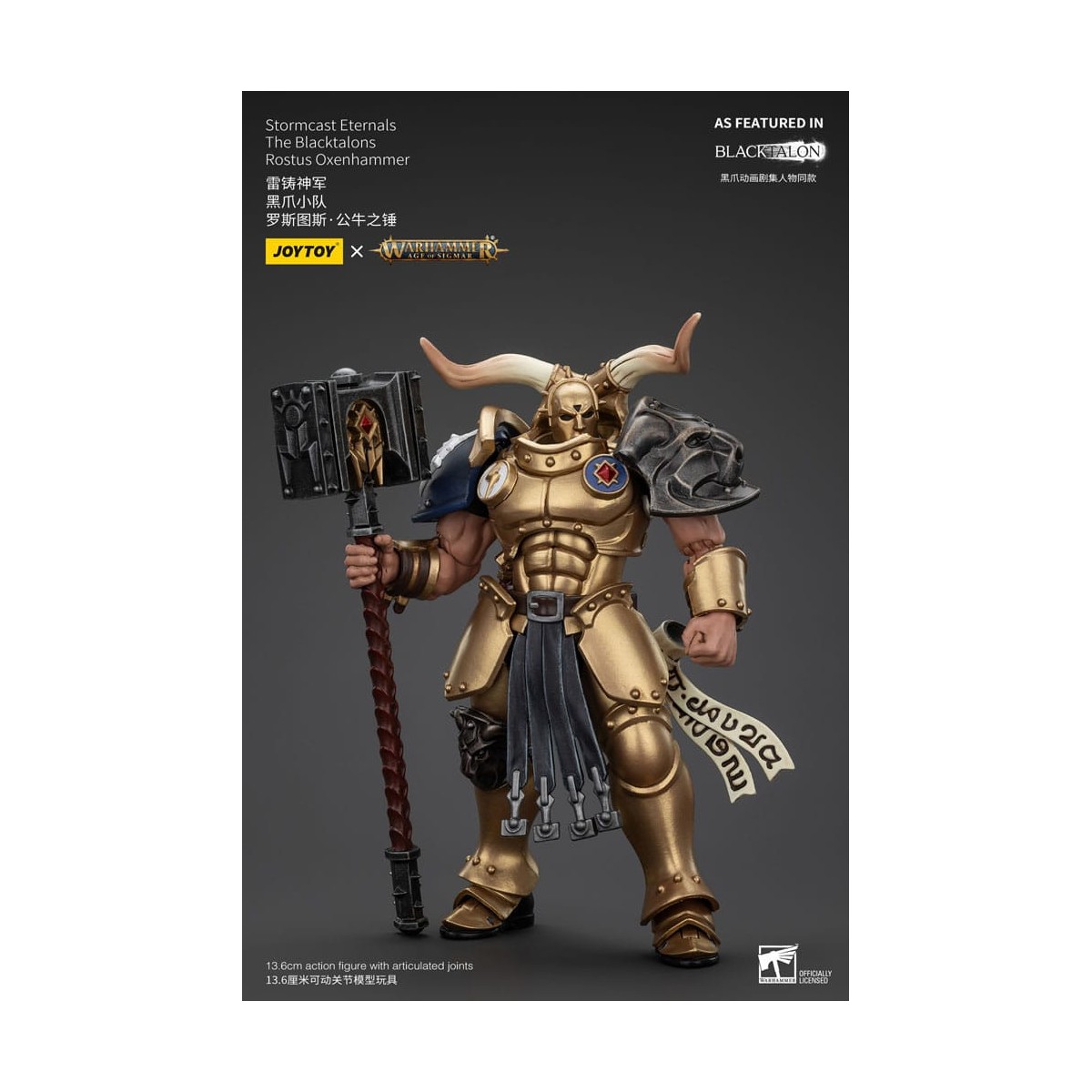 JoyToy - Stormcast Eternals Los Blacktalons - Martillo de bueyes Rostus 1/18 - Warhammer Age of Sigmar