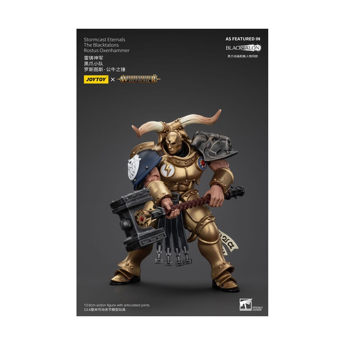 JoyToy - Stormcast Eternals Los Blacktalons - Martillo de bueyes Rostus 1/18 - Warhammer Age of Sigmar