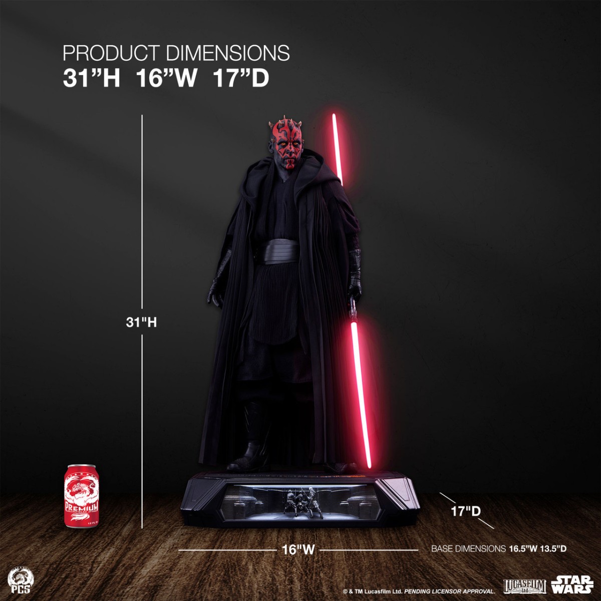 PCS Star Wars- Darth Maul 1/3 Estatua Hiperrealista - Episodio I La Amenaza Fantasma