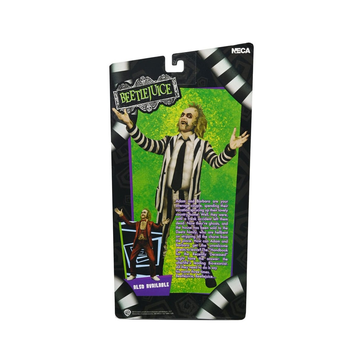 Neca BeetleJuice 1988 - Beetlejuice Traje a Rayas Blanco y Negro