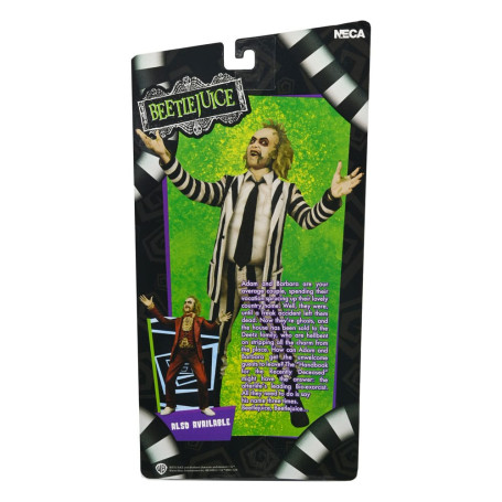 Neca BeetleJuice 1988 - Beetlejuice Traje a Rayas Blanco y Negro