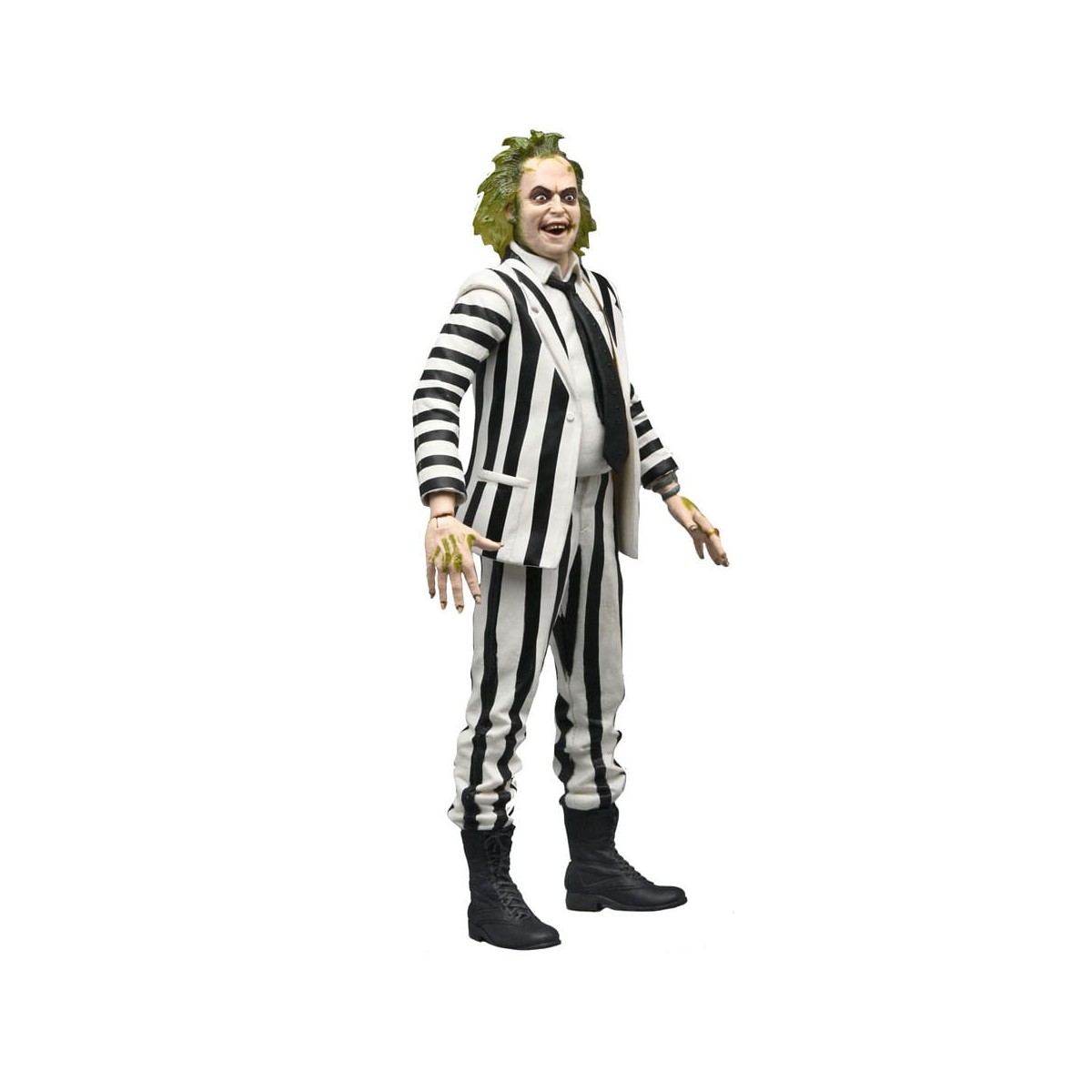 Neca BeetleJuice 1988 - Beetlejuice Traje a Rayas Blanco y Negro