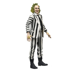 Neca BeetleJuice 1988 - Beetlejuice Traje a Rayas Blanco y Negro