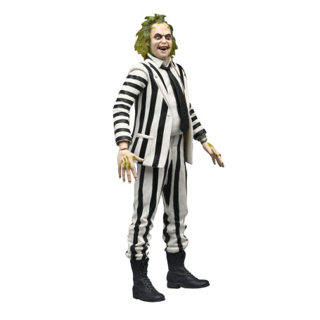 Neca BeetleJuice 1988 - Beetlejuice Traje a Rayas Blanco y Negro