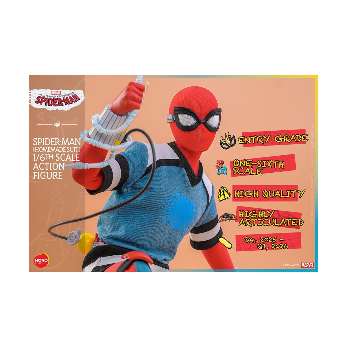 Hot Toys/Hono Studio - Marvel - Yours truly Spider-Man - Spider-Man (Traje casero) 1/6