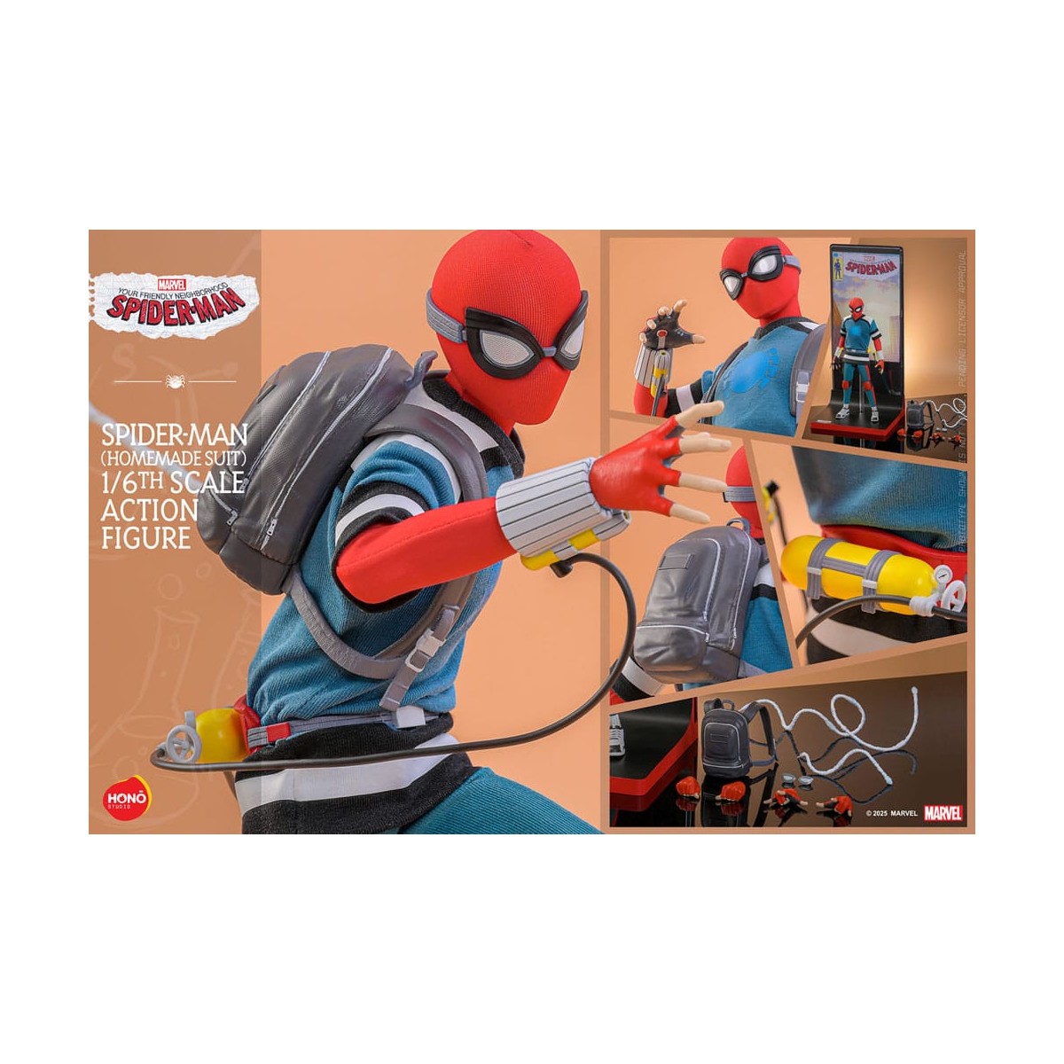 Hot Toys/Hono Studio - Marvel - Yours truly Spider-Man - Spider-Man (Traje casero) 1/6