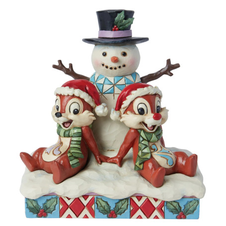 Enesco - Muñeco de Nieve Tic & Tac - Tradiciones Disney por Jim Shore