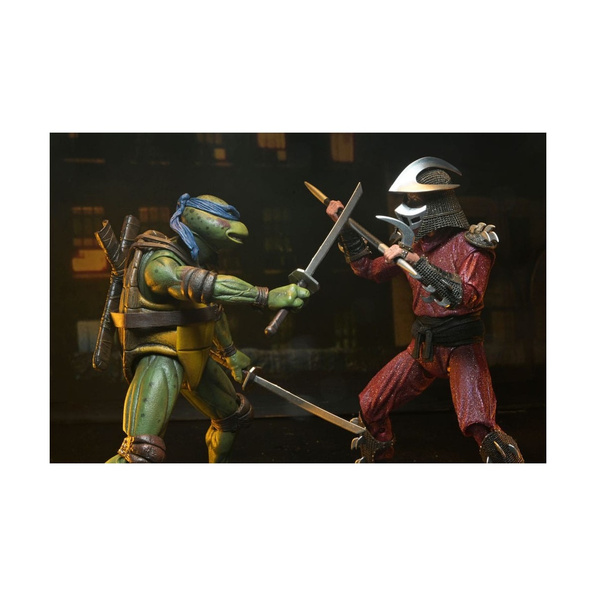 Neca - TMNT - Leonardo vs Shredder - Teenage Mutant Ninja Turtles - Teenage Mutant Ninja Turtles - La Película