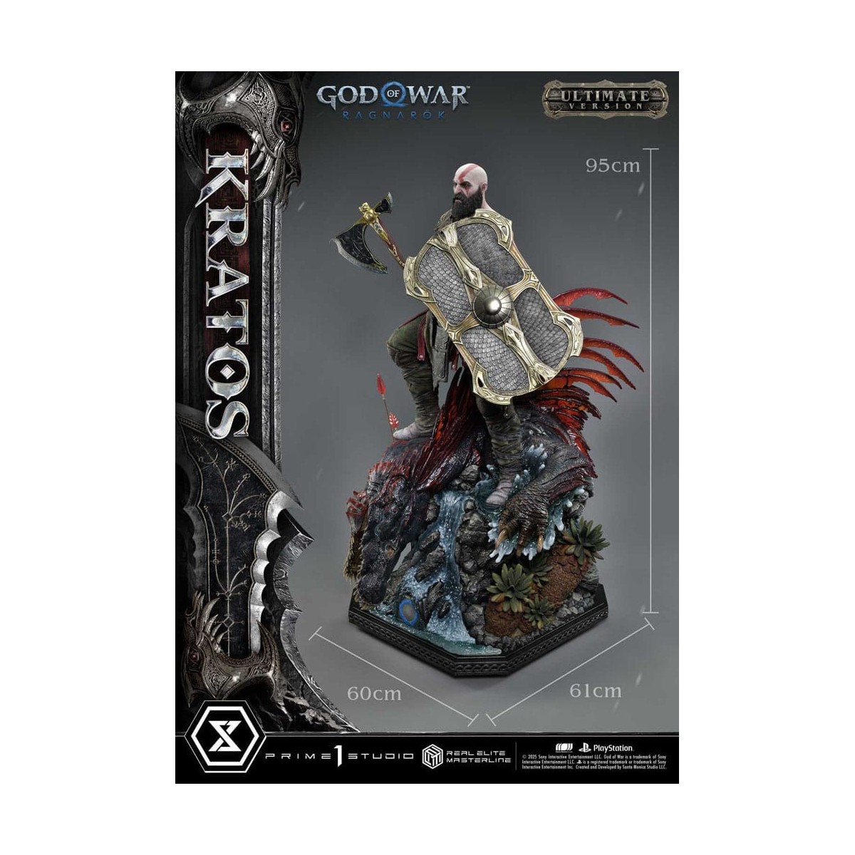 Prime 1 Studio - God of War: Ragnarok - Kratos Ultimate Bonus Version - Real Elite Masterline Series 1/3