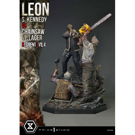 Prime 1 Studio - Resident Evil 4 Leon S. Kennedy vs. Chainsaw Villager Bonus Ver. - Ultimate Premium Masterline Serie 1/4