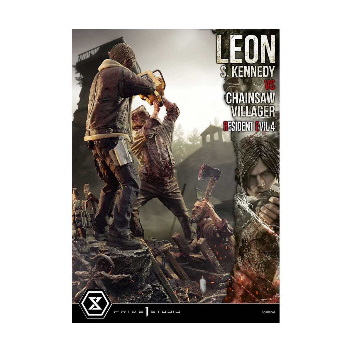 Prime 1 Studio - Resident Evil 4 Leon S. Kennedy vs. Chainsaw Villager Bonus Ver. - Ultimate Premium Masterline Serie 1/4