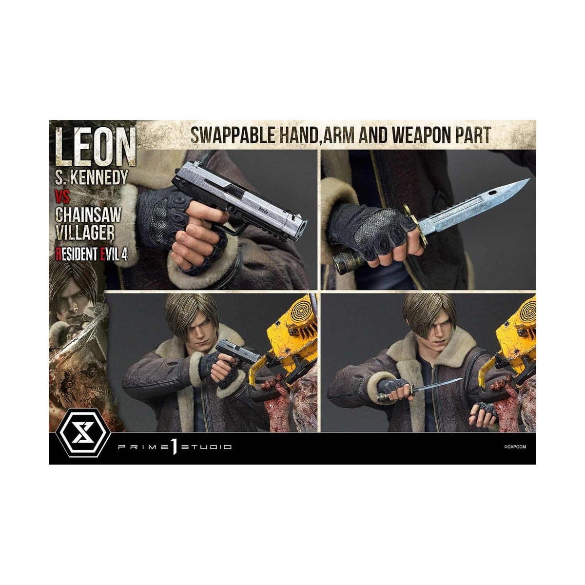 Prime 1 Studio - Resident Evil 4 Leon S. Kennedy vs. Chainsaw Villager Bonus Ver. - Ultimate Premium Masterline Serie 1/4