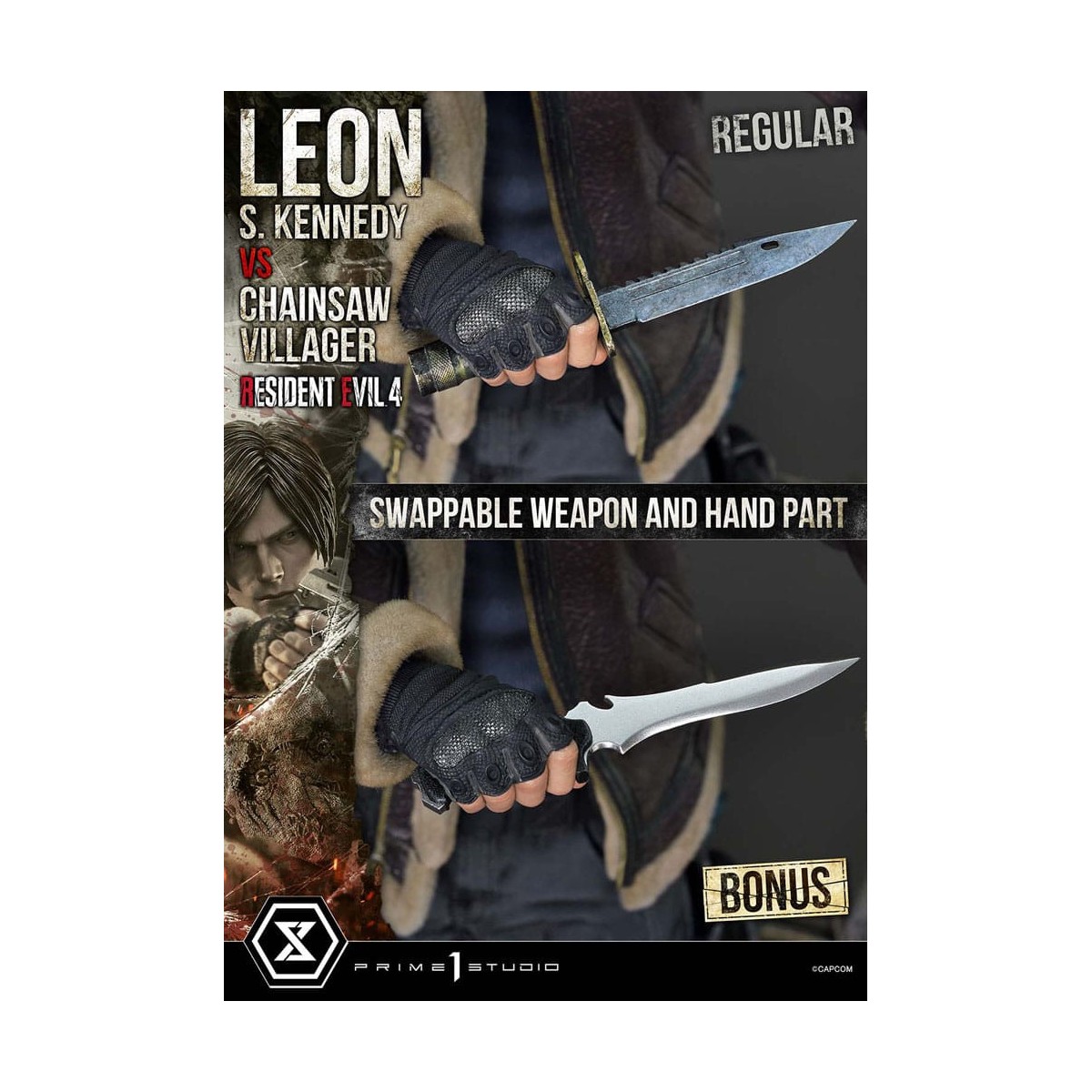 Prime 1 Studio - Resident Evil 4 Leon S. Kennedy vs. Chainsaw Villager Bonus Ver. - Ultimate Premium Masterline Serie 1/4