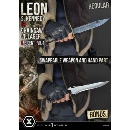 Prime 1 Studio - Resident Evil 4 Leon S. Kennedy vs. Chainsaw Villager Bonus Ver. - Ultimate Premium Masterline Serie 1/4