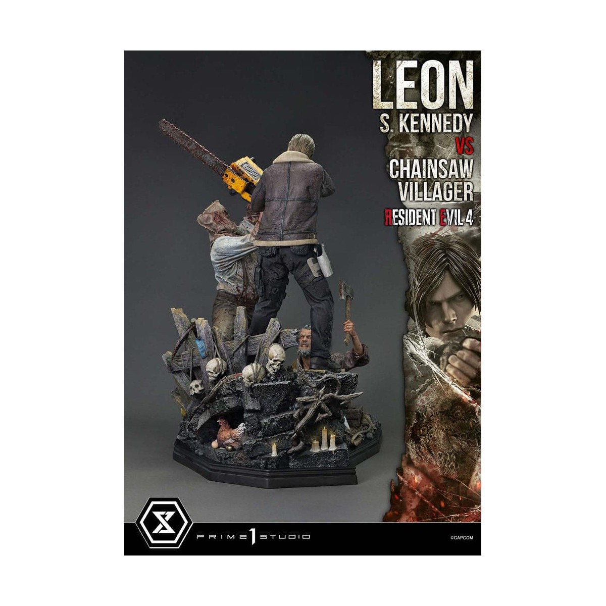Prime 1 Studio - Resident Evil 4 Leon S. Kennedy vs. Chainsaw Villager Bonus Ver. - Ultimate Premium Masterline Serie 1/4