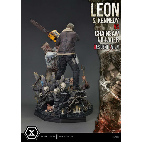 Prime 1 Studio - Resident Evil 4 Leon S. Kennedy vs. Chainsaw Villager Bonus Ver. - Ultimate Premium Masterline Serie 1/4
