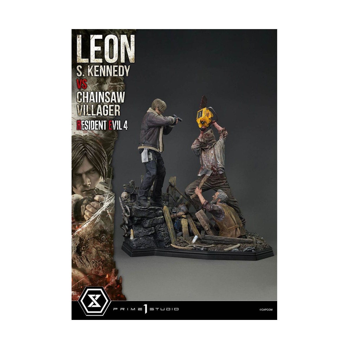 Prime 1 Studio - Resident Evil 4 Leon S. Kennedy vs. Chainsaw Villager Bonus Ver. - Ultimate Premium Masterline Serie 1/4