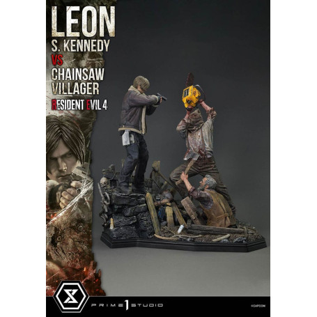 Prime 1 Studio - Resident Evil 4 Leon S. Kennedy vs. Chainsaw Villager Bonus Ver. - Ultimate Premium Masterline Serie 1/4