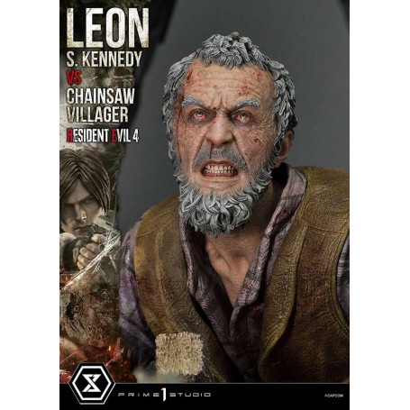 Prime 1 Studio - Resident Evil 4 Leon S. Kennedy vs. Chainsaw Villager Bonus Ver. - Ultimate Premium Masterline Serie 1/4
