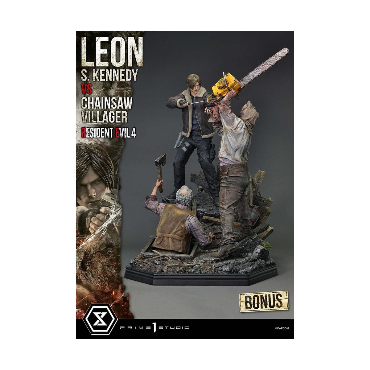 Prime 1 Studio - Resident Evil 4 Leon S. Kennedy vs. Chainsaw Villager Bonus Ver. - Ultimate Premium Masterline Serie 1/4