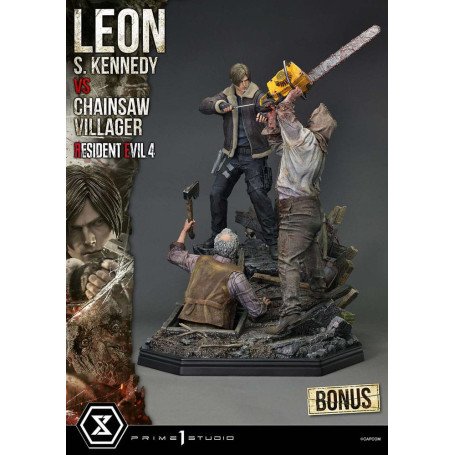 Prime 1 Studio - Resident Evil 4 Leon S. Kennedy vs. Chainsaw Villager Bonus Ver. - Ultimate Premium Masterline Serie 1/4