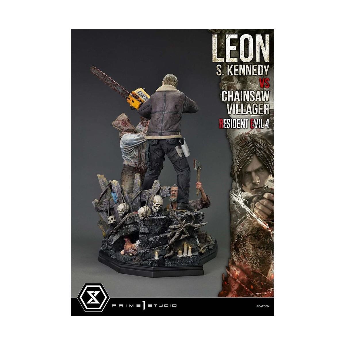 Prime 1 Studio - Resident Evil 4 Leon S. Kennedy vs. Chainsaw Villager Bonus Ver. - Ultimate Premium Masterline Serie 1/4