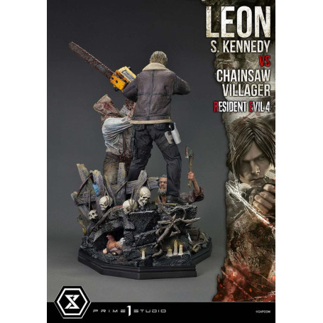 Prime 1 Studio - Resident Evil 4 Leon S. Kennedy vs. Chainsaw Villager Bonus Ver. - Ultimate Premium Masterline Serie 1/4