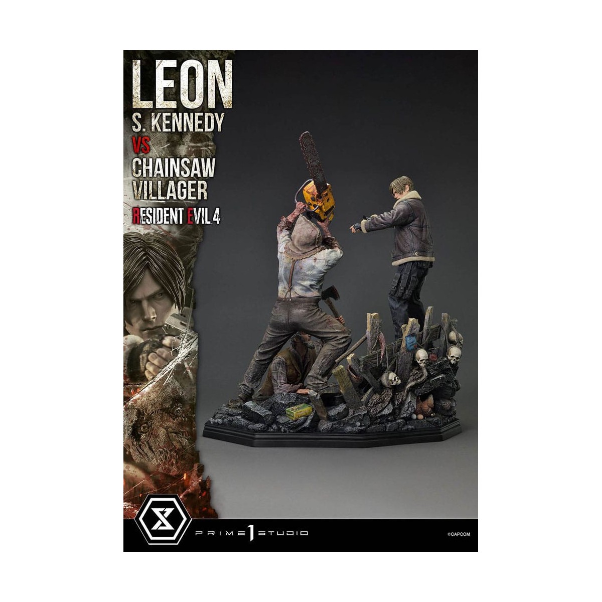 Prime 1 Studio - Resident Evil 4 Leon S. Kennedy vs. Chainsaw Villager Bonus Ver. - Ultimate Premium Masterline Serie 1/4