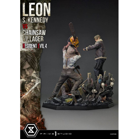 Prime 1 Studio - Resident Evil 4 Leon S. Kennedy vs. Chainsaw Villager Bonus Ver. - Ultimate Premium Masterline Serie 1/4