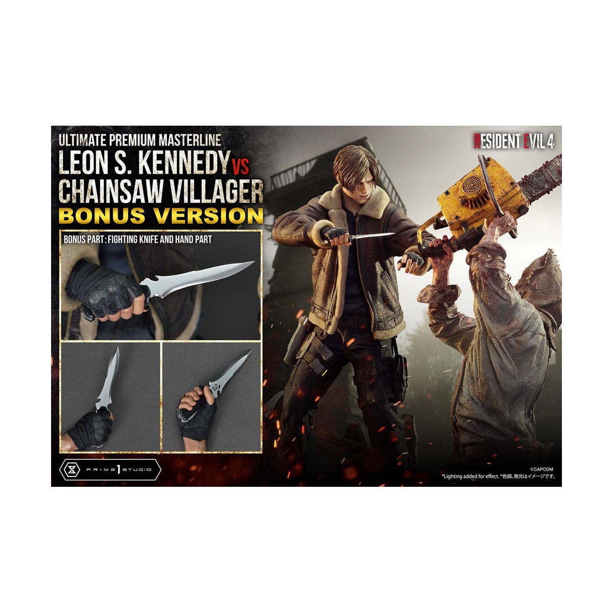 Prime 1 Studio - Resident Evil 4 Leon S. Kennedy vs. Chainsaw Villager Bonus Ver. - Ultimate Premium Masterline Serie 1/4