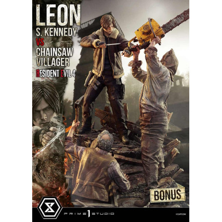 Prime 1 Studio - Resident Evil 4 Leon S. Kennedy vs. Chainsaw Villager Bonus Ver. - Ultimate Premium Masterline Serie 1/4