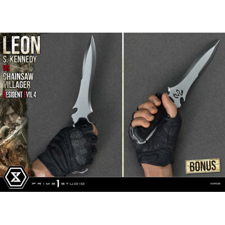 Prime 1 Studio - Resident Evil 4 Leon S. Kennedy vs. Chainsaw Villager Bonus Ver. - Ultimate Premium Masterline Serie 1/4