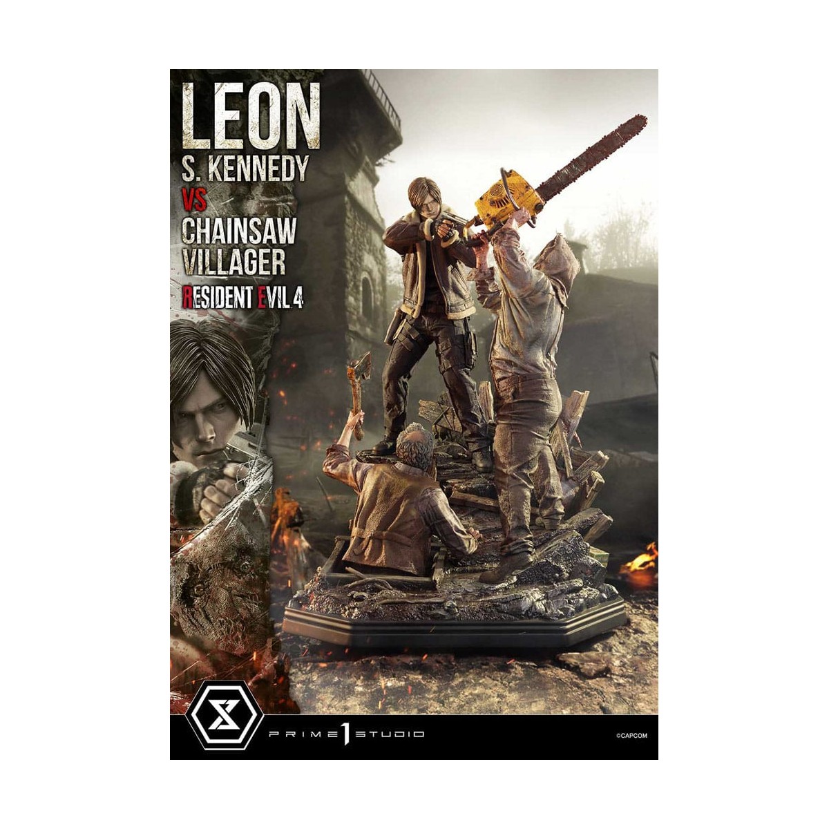 Prime 1 Studio - Resident Evil 4 Leon S. Kennedy vs. Chainsaw Villager Bonus Ver. - Ultimate Premium Masterline Serie 1/4