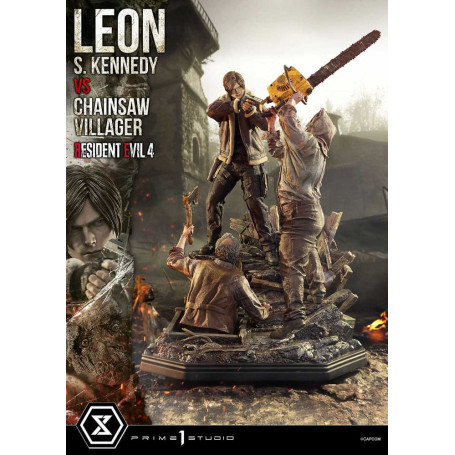 Prime 1 Studio - Resident Evil 4 Leon S. Kennedy vs. Chainsaw Villager Bonus Ver. - Ultimate Premium Masterline Serie 1/4