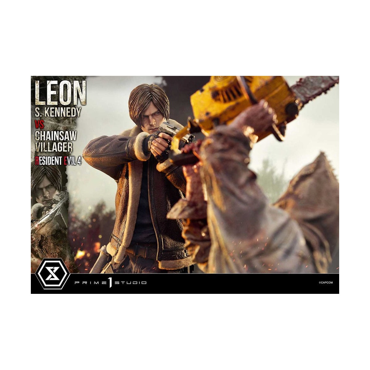 Prime 1 Studio - Resident Evil 4 Leon S. Kennedy vs. Chainsaw Villager Bonus Ver. - Ultimate Premium Masterline Serie 1/4
