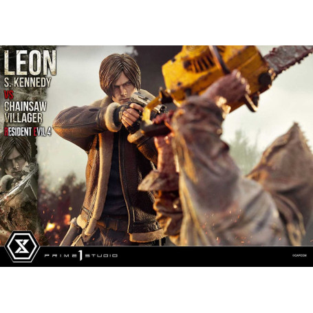 Prime 1 Studio - Resident Evil 4 Leon S. Kennedy vs. Chainsaw Villager Bonus Ver. - Ultimate Premium Masterline Serie 1/4