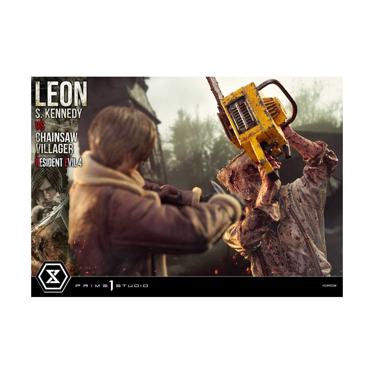 Prime 1 Studio - Resident Evil 4 Leon S. Kennedy vs. Chainsaw Villager Bonus Ver. - Ultimate Premium Masterline Serie 1/4