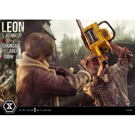 Prime 1 Studio - Resident Evil 4 Leon S. Kennedy vs. Chainsaw Villager Bonus Ver. - Ultimate Premium Masterline Serie 1/4